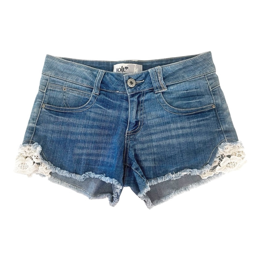 Jolt Denim Shorts with Crochet Detail size 5